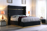 Bed frame with luxury velvet