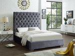 Lato Grey Velvet King/Queen Platform Bed