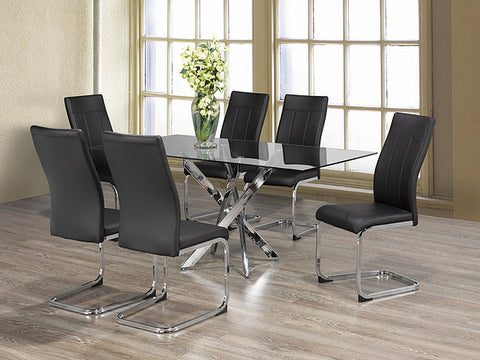 Serano Black 7 Pc Dinning Set