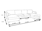 Umbria Modern Design U-Sectional Sofa with Chrome Legs
