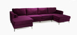 Umbria Modern Design U-Sectional Sofa with Chrome Legs