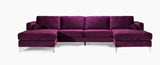 Umbria Modern Design U-Sectional Sofa with Chrome Legs