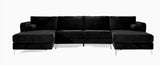 Umbria Modern Design U-Sectional Sofa with Chrome Legs