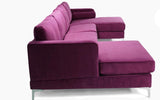 Umbria Modern Design U-Sectional Sofa with Chrome Legs