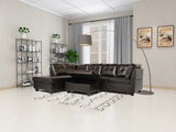 Marsha Gel Leather Sectional Sofa with FREE Storage Ottoman