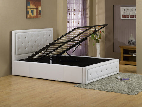 Queen white storage bed