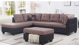 Hues sectional sofa grey velvet