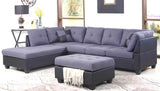 Hues sectional sofa grey velvet