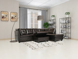 Marsha Gel Leather Sectional Sofa with FREE Storage Ottoman