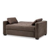 Java Contemporary Style Pull-Out Sofa Bed with Creme Piping
