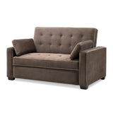 Java Contemporary Style Pull-Out Sofa Bed with Creme Piping