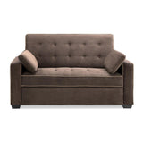 Java Contemporary Style Pull-Out Sofa Bed with Creme Piping